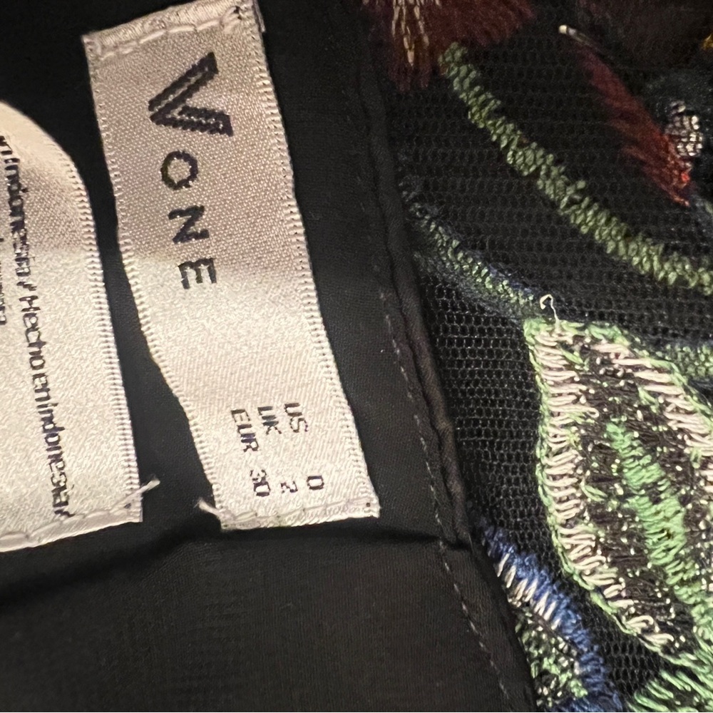 ANTHROPOLOGIE VONE JANINE Floral Embroidered Black MIDI Dress - Picture 5 of 11